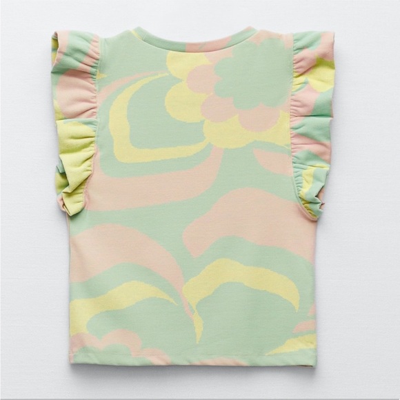 NWT ZARA RUFFLED JACQUARD TOP - Picture 2 of 14